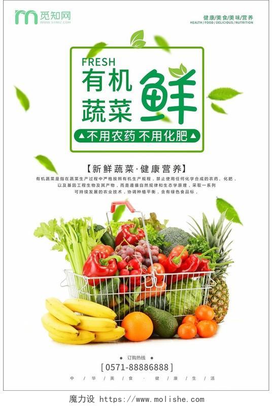 有机蔬菜鲜绿色简约设计水果食品宣传海报